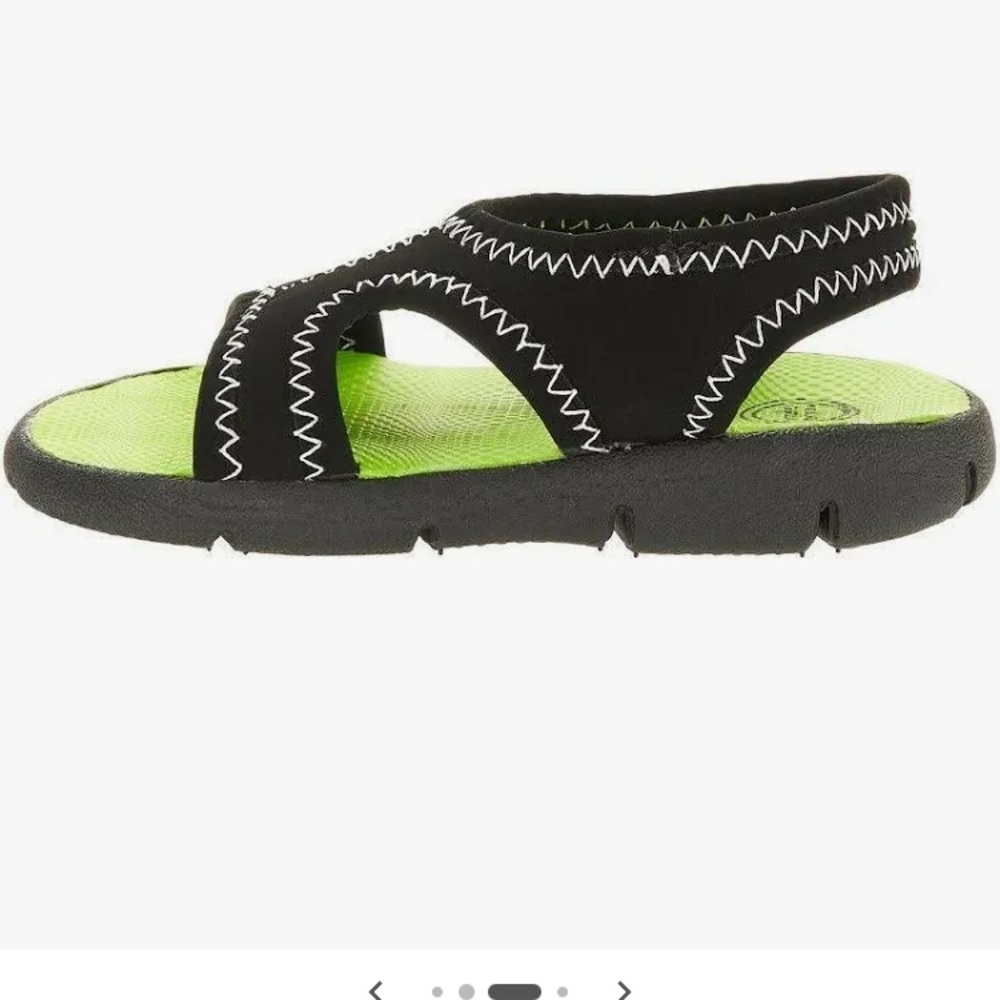 Wonder Nation Toddler Baby Sling Back Black open toe Sandal Water Shoes Sz 3 - Picture 4 of 8